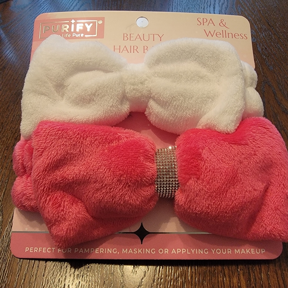 NWT Pink and White Beauty Hair Bands